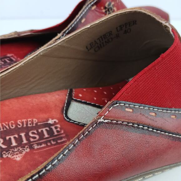 L'Artiste by Spring Step SZ 40/9 Chino Clogs Red NEW - Picture 5 of 9